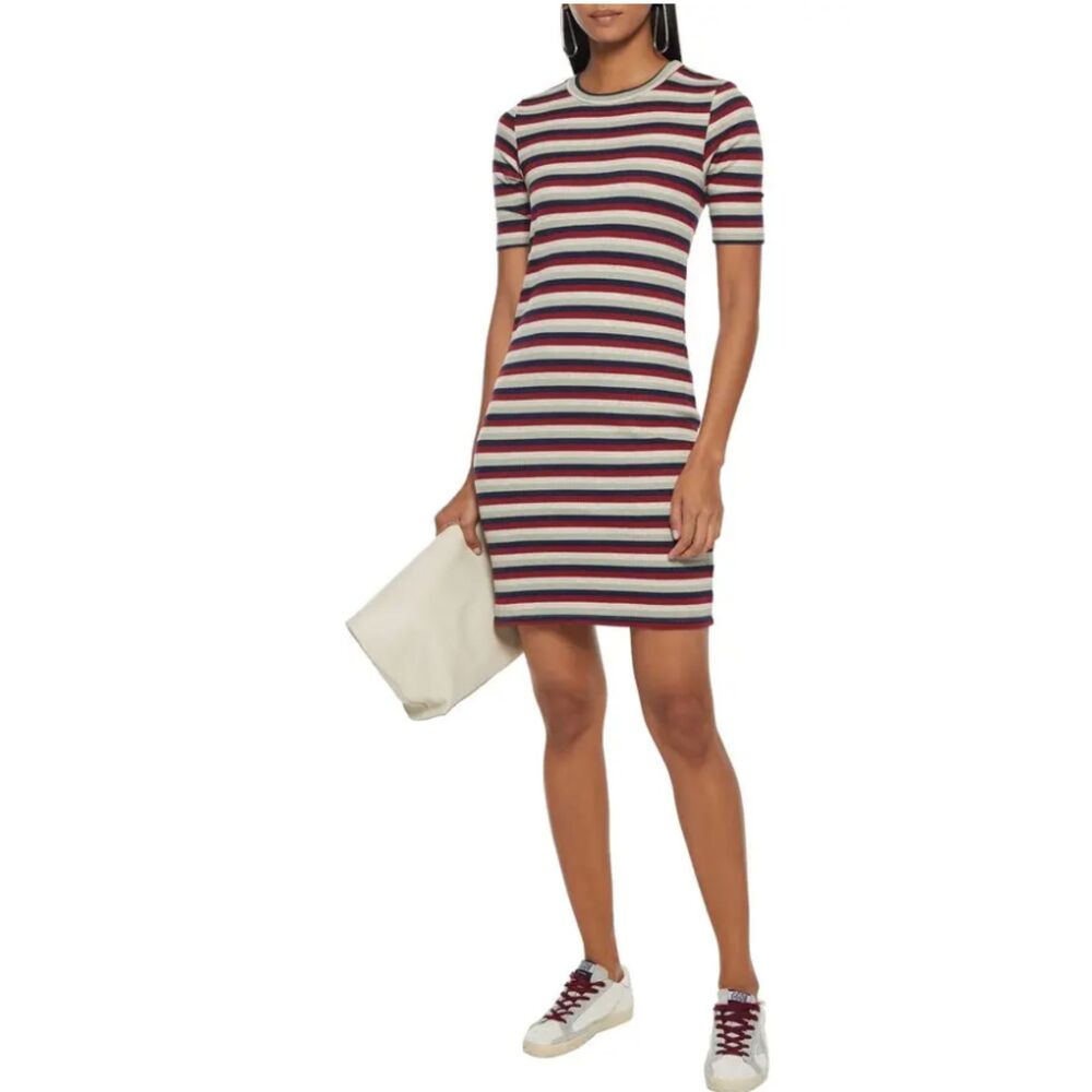 Anthropologie Stateside short striped rib knit dress size S made in USA
